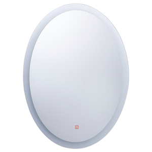 Beliani Wall Mirror with LED Silver 60 x 80 cm Rectangular Illuminated Anti Fog System Bathroom Vanity Material:Glass Size:3x80x60