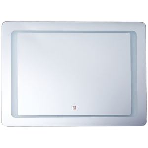 Beliani Wall Mirror with LED Silver 60 x 80 cm Rectangular Illuminated Anti Fog System Material:Glass Size:3x60x80