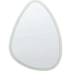 Beliani Hanging LED Mirror ø 78 cm Modern Contemporary Bathroom Vanity Wall Mounted Make-Up Bedroom Material:Glass Size:3x78x58