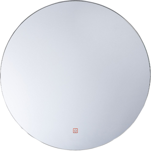 Beliani Wall Mirror Round Silver 60 cm LED Lights Anti Fog system Bathroom Accessories Material:Glass Size:3x60x60