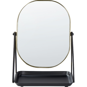 Beliani Makeup Mirror Gold Metal 20 x 22 cm Dressing Table Double Sided Magnifying Mirror Decorative Material:Metal Size:15x31x24