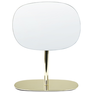 Beliani Makeup Mirror Gold Metal 20 x 14 cm Dressing Table Swivel Mirror Decorative Material:Metal Size:9x31x20