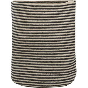 Beliani Storage Basket Beige and Black Cotton Striped Pattern Laundry Bin Boho Accessories Material:Cotton Size:41x51x41