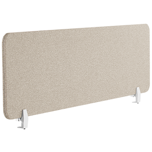 Beliani Desk Screen Beige PET Board Fabric Cover 130 x 40 cm Acoustic Screen Modular Mounting Clamps Home Office Material:Polyester Size:2x40x130