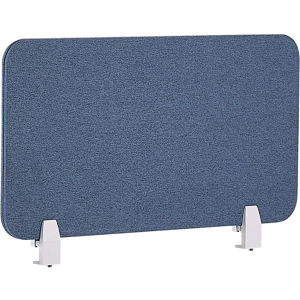 Beliani Desk Screen Blue PET Board Fabric Cover 72 x 40 cm Acoustic Screen Modular Mounting Clamps Home Office Material:Polyester Size:2x40x72