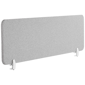 Beliani Desk Screen Light Grey PET Board Fabric Cover 160 x 40 cm Acoustic Screen Modular Mounting Clamps Home Office Material:Polyester Size:2x40x160