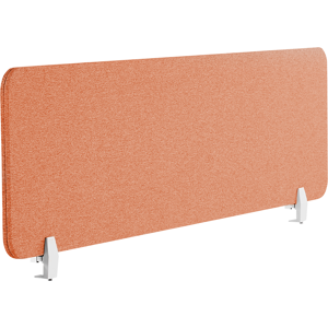 Beliani Desk Screen Light Red PET Board Fabric Cover 180 x 40 cm Acoustic Screen Modular Mounting Clamps Home Office Material:Polyester Size:2x40x180