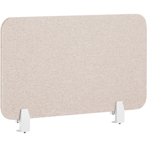 Beliani Desk Screen Beige PET Board Fabric Cover 72 x 40 cm Acoustic Screen Modular Mounting Clamps Home Office Material:Polyester Size:2x40x72