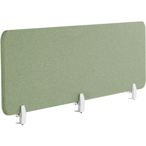 Beliani Desk Screen Green PET Board Fabric Cover 180 x 40 cm Acoustic Screen Modular Mounting Clamps Home Office Material:Polyester Size:2x40x180