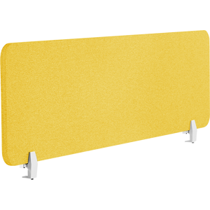 Beliani Desk Screen Yellow PET Board Fabric Cover 160 x 40 cm Acoustic Screen Modular Mounting Clamps Home Office Material:Polyester Size:2x40x160