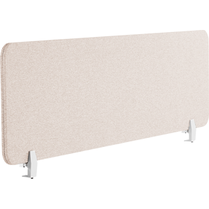 Beliani Desk Screen Beige PET Board Fabric Cover 160 x 40 cm Acoustic Screen Modular Mounting Clamps Home Office Material:Polyester Size:2x40x160