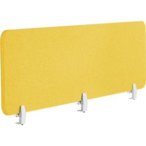 Beliani Desk Screen Yellow PET Board Fabric Cover 180 x 40 cm Acoustic Screen Modular Mounting Clamps Home Office Material:Polyester Size:2x40x180