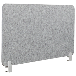 Beliani Desk Screen Dark Grey PET Board Fabric Cover 130 x 50 cm Acoustic Screen Modular Mounting Clamps Home Office Material:Polyester Size:1x50x130