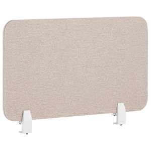Beliani Desk Screen Beige PET Board Fabric Cover 80 x 40 cm Acoustic Screen Modular Mounting Clamps Home Office Material:Polyester Size:2x40x80