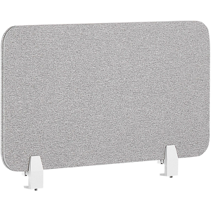 Beliani Desk Screen Light Grey PET Board Fabric Cover 80 x 40 cm Acoustic Screen Modular Mounting Clamps Home Office Material:Polyester Size:2x40x80