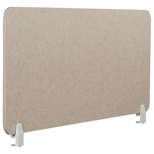 Beliani Desk Screen Dark Beige PET Board Fabric Cover 130 x 50 cm Acoustic Screen Modular Mounting Clamps Home Office Material:Polyester Size:1x50x130