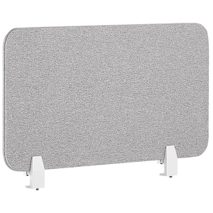 Beliani Desk Screen Light Grey PET Board Fabric Cover 72 x 40 cm Acoustic Screen Modular Mounting Clamps Home Office Material:Polyester Size:2x40x72