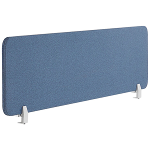 Beliani Desk Screen Blue PET Acoustic Board Fabric Upholstered 160 x 40 cm Material:Polyester Size:2x40x160