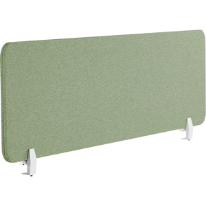 Beliani Desk Screen Green PET Board Fabric Cover 130 x 40 cm Acoustic Screen Modular Mounting Clamps Home Office Material:Polyester Size:2x40x130