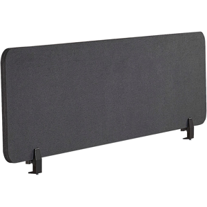 Beliani Desk Screen Dark Grey PET Board Fabric Cover 130 x 40 cm Acoustic Screen Modular Mounting Clamps Home Office Material:Polyester Size:2x40x130