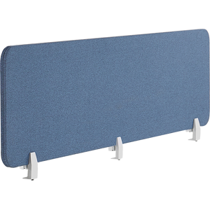 Beliani Desk Screen Blue PET Board Fabric Cover 180 x 40 cm Acoustic Screen Modular Mounting Clamps Home Office Material:Polyester Size:2x40x180