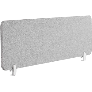 Beliani Desk Screen Light Grey PET Board Fabric Cover 160 x 40 cm Acoustic Screen Modular Mounting Clamps Home Office Material:Polyester Size:2x40x160