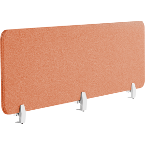 Beliani Desk Screen Light Red PET Board Fabric Cover 180 x 40 cm Acoustic Screen Modular Mounting Clamps Home Office Material:Polyester Size:2x40x180