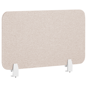 Beliani Desk Screen Beige PET Board Fabric Cover 72 x 40 cm Acoustic Screen Modular Mounting Clamps Home Office Material:Polyester Size:2x40x72