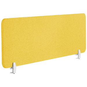 Beliani Desk Screen Yellow PET Board Fabric Cover 160 x 40 cm Acoustic Screen Modular Mounting Clamps Home Office Material:Polyester Size:2x40x160