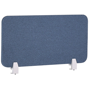 Beliani Desk Screen Blue PET Board Fabric Cover 80 x 40 cm Acoustic Screen Modular Mounting Clamps Home Office Material:Polyester Size:2x40x80