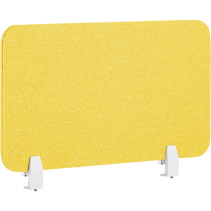 Beliani Desk Screen Yellow PET Board Fabric Cover 80 x 40 cm Acoustic Screen Modular Mounting Clamps Home Office Material:Polyester Size:2x40x80