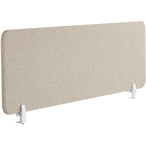 Beliani Desk Screen Beige PET Board Fabric Cover 130 x 40 cm Acoustic Screen Modular Mounting Clamps Home Office Material:Polyester Size:2x40x130