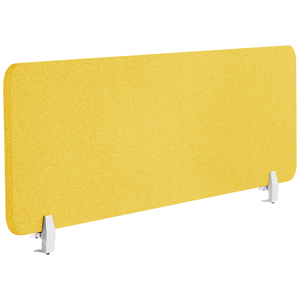 Beliani Desk Screen Yellow PET Board Fabric Cover 180 x 40 cm Acoustic Screen Modular Mounting Clamps Home Office Material:Polyester Size:2x40x180