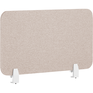 Beliani Desk Screen Beige PET Board Fabric Cover 80 x 40 cm Acoustic Screen Modular Mounting Clamps Home Office Material:Polyester Size:2x40x80