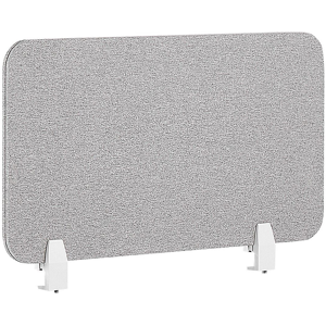 Beliani Desk Screen Light Grey PET Board Fabric Cover 72 x 40 cm Acoustic Screen Modular Mounting Clamps Home Office Material:Polyester Size:2x40x72