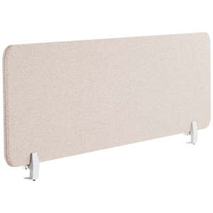 Beliani Desk Screen Beige PET Board Fabric Cover 180 x 40 cm Acoustic Screen Modular Mounting Clamps Home Office Material:Polyester Size:2x40x180