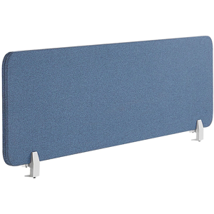 Beliani Desk Screen Blue PET Acoustic Board Fabric Upholstered 160 x 40 cm Material:Polyester Size:2x40x160