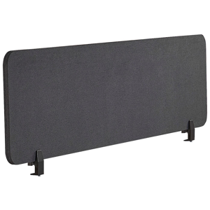 Beliani Desk Screen Dark Grey PET Board Fabric Cover 130 x 40 cm Acoustic Screen Modular Mounting Clamps Home Office Material:Polyester Size:2x40x130