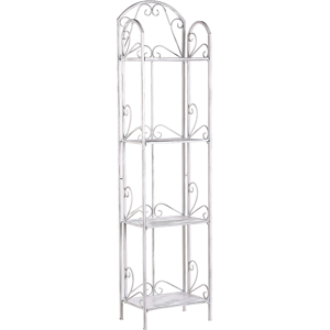 Beliani Bathroom Shelves White Metal 4 Tier Free-standing Shelving Unit Vintage Style  Material:Iron Size:27x166x40