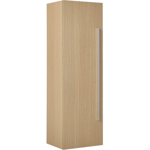 Beliani Bathroom Wall Cabinet Light Wood MDF 132 x 40 cm with 4 Shelves Wall Mounted Material:MDF Size:35x132x40