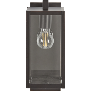 Beliani Outdoor Wall Light Lamp Black Iron Glass 33 cm with Motion Sensor External Retro Design Material:Iron Size:20x33x20