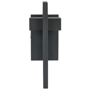 Beliani Outdoor Wall LED Light Lamp Black Iron Glass 35 cm External Modern Design Garden Patio Material:Iron Size:12x35x15