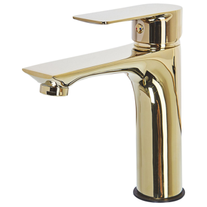 Beliani Basin Mixer Tap Gold Brass Single Lever Flat Spout Material:Brass Size:13x18x5