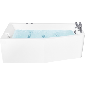 Beliani Bathtub Right Acrylic with Massage Function Whirlpool 1700 x 800 mm Left Hand with Headrest Classic Design Material:Acrylic Size:x63x80