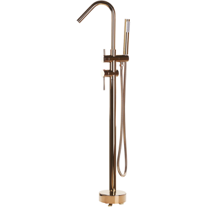 Beliani Bath Mixer Tap Copper Chrome Freestanding Modern Material:Brass Size:21x115x21