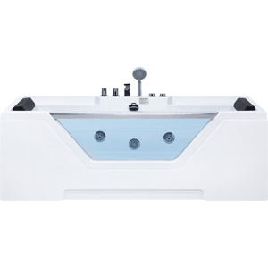 Beliani Straight Whirlpool Bath White Sanitary Acrylic Single 170 x 80 cm 6 Jet Rectangular Modern Style Material:Acrylic Size:x59x80