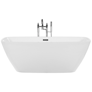 Beliani Freestanding Bath White Sanitary Acrylic Oval Single 170 x 78 cm Modern Design Material:Acrylic Size:x59x78