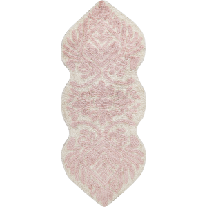 Beliani Bath Mat Pink Cotton 150 x 60 cm Irregular Shape Decorative Pattern Bath Rug Bathroom Accessories Modern Design Material:Cotton Size:xx150