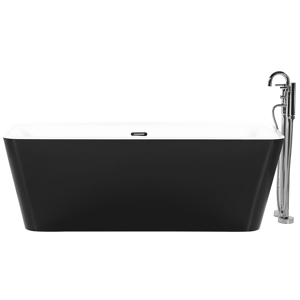 Beliani Bathtub Black Sanitary Acrylic Oval Single 170 x 80 cm Minimalist Design Material:Acrylic Size:x60x80