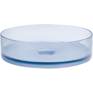 Beliani Countertop Wash Basin Blue Solid Surface 360 mm Semi-Transparent Round Bathroom Sink Material:Solid Surface Size:36x10x36